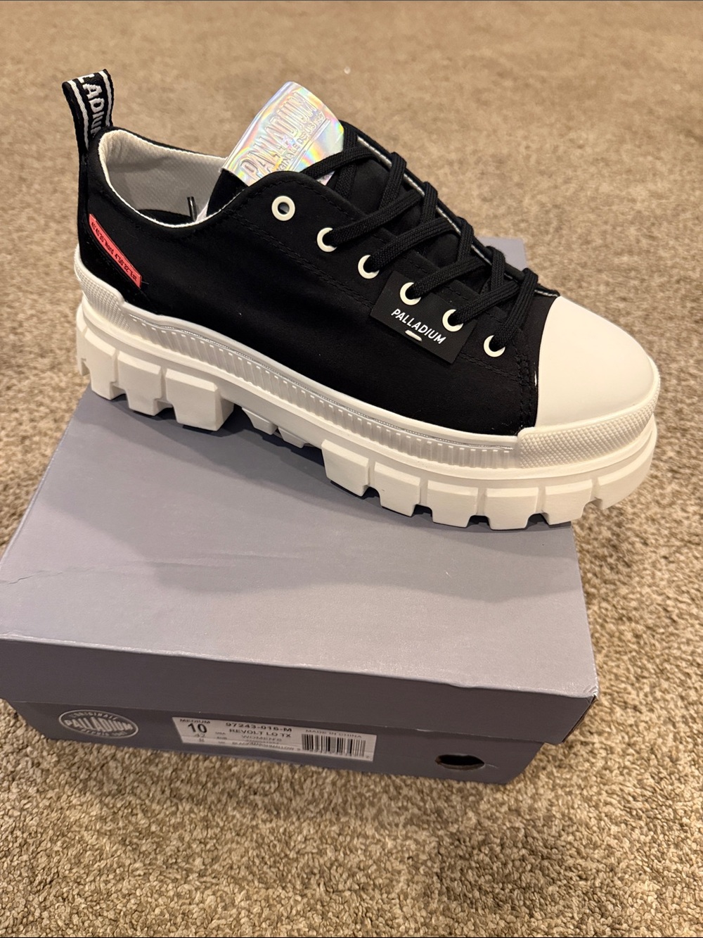 Palladium Black Canvas Lug-Sole Sneaker